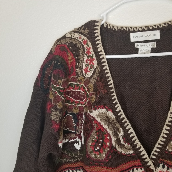 Vintage Casual Corner Embroidered Cardigan Sweater - Picture 5 of 8